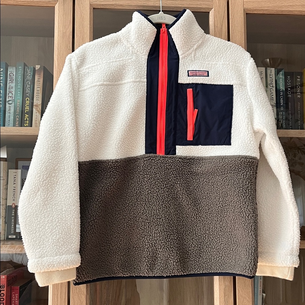 Vineyard Vines Sherpa Fleece Color-Blocked Pullover